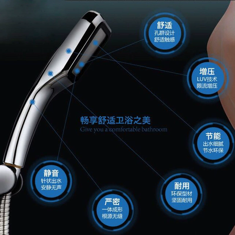 Заводской лимит на 300 отверстий, поток Boost Shower, ручной душ, суперзаряженная лотосовая коробка, водонепроницаемая лампа - экономия воды - фонарь