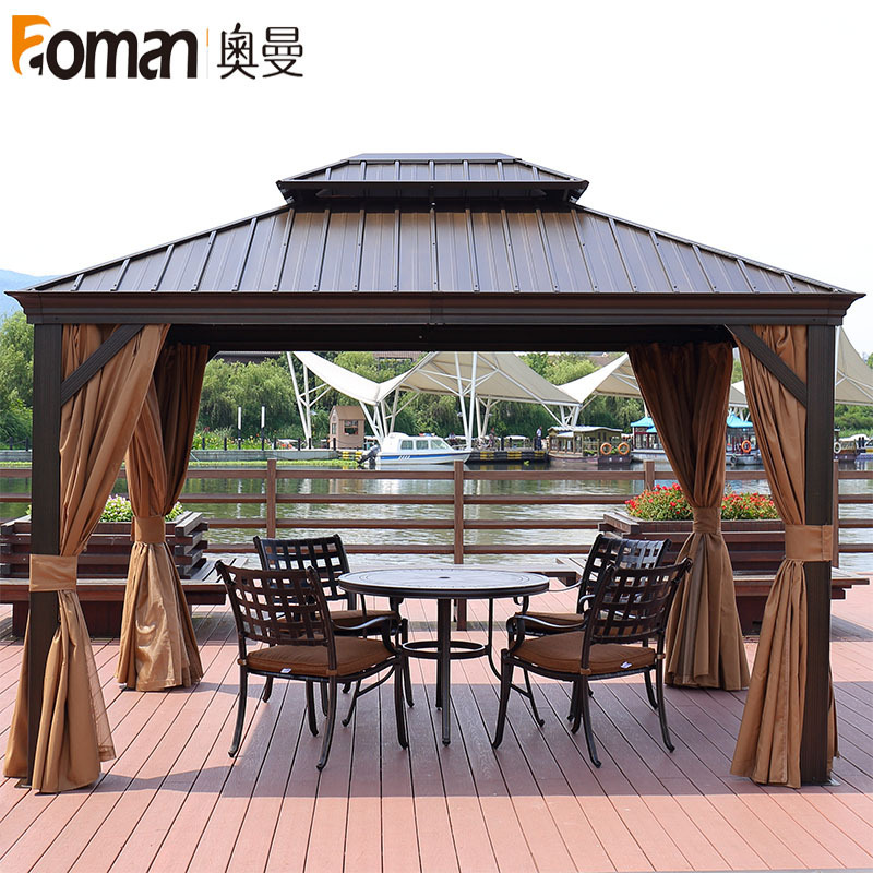 Outdoor Gazebo Outdoor Pavilion Courtyard Roman Tent Villa Gazebo Outdoor Aluminum Alloy Antique Pavilion