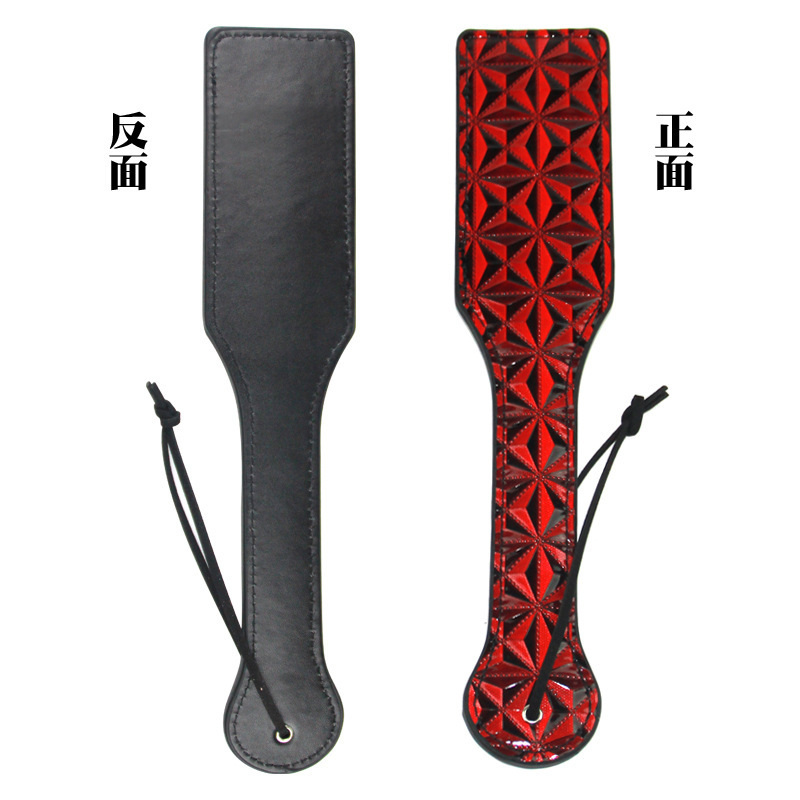 Factory Direct diamond pattern leather racket female flirting leather passion game racket spanking hand racket adult supplies