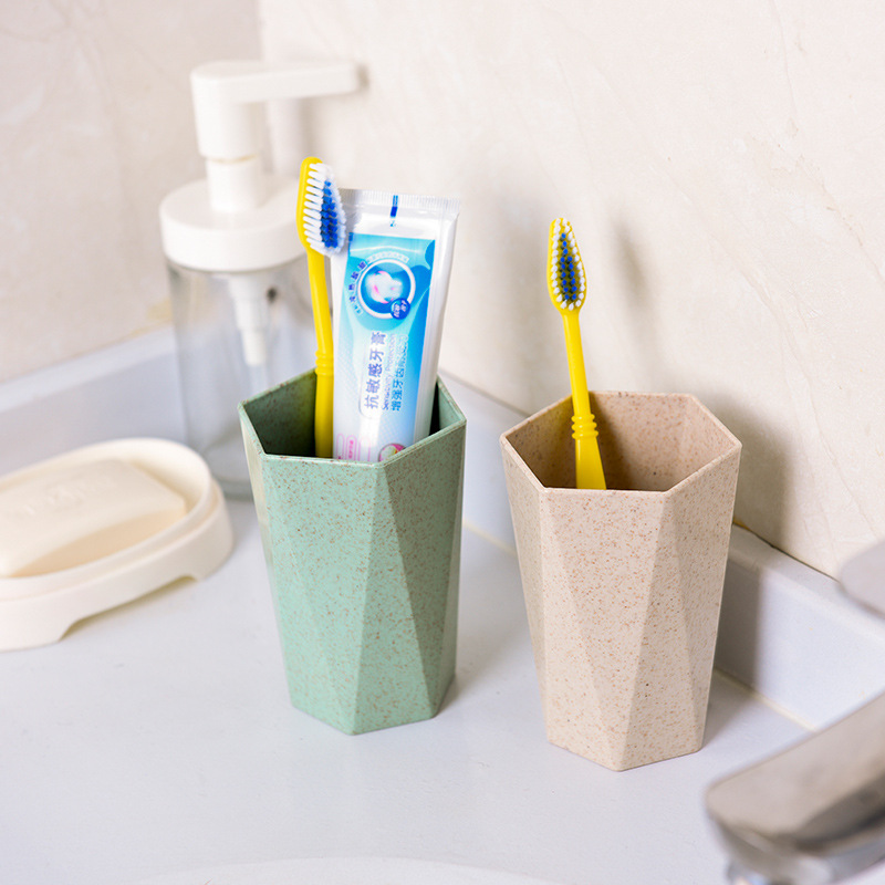 A125 engrosada paja de trigo copa de diamante taza de cepillo de dientes enjuague bucal taza hogar pareja cepillo de dientes taza de trigo fragancia taza de lavado