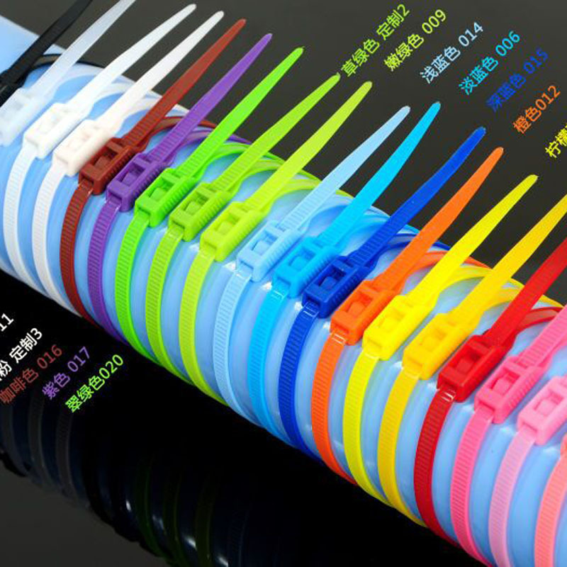 100条/包 8*350/400 淘气堡 彩色塑料尼龙扎带 平扣式
