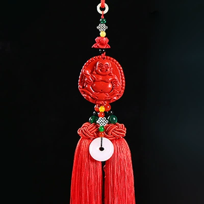 pendant accessories high content genuine: Car hanging - cinnabar-car-pendant-maitreya-buddha