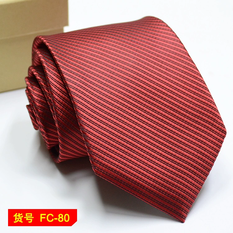 Men's tie wholesale new spot business solid color striped 8C arrow blooming tie can be added to LOG