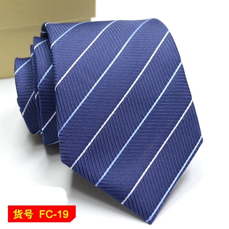Men's tie wholesale new spot business solid color striped 8C arrow blooming tie can be added to LOG