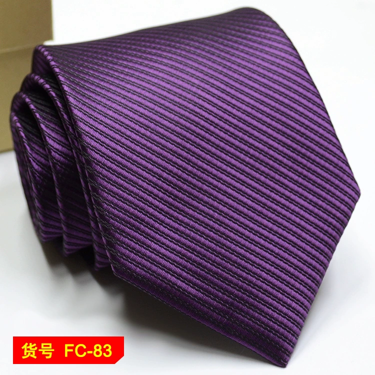 Men's tie wholesale new spot business solid color striped 8C arrow blooming tie can be added to LOG