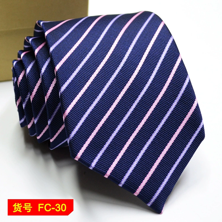 Men's tie wholesale new spot business solid color striped 8C arrow blooming tie can be added to LOG