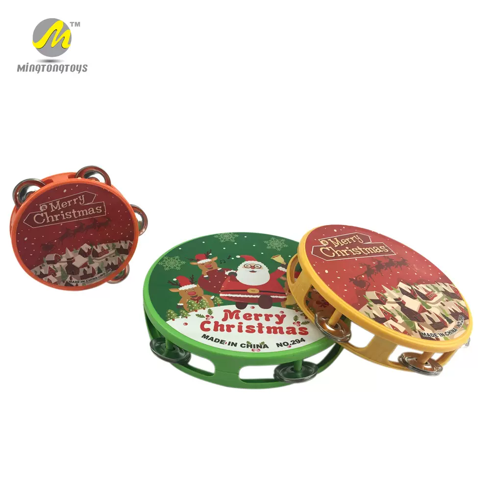 幼儿园早教经典塑料玩具婴幼儿打击乐器大中小号铃鼓套装厂家直销