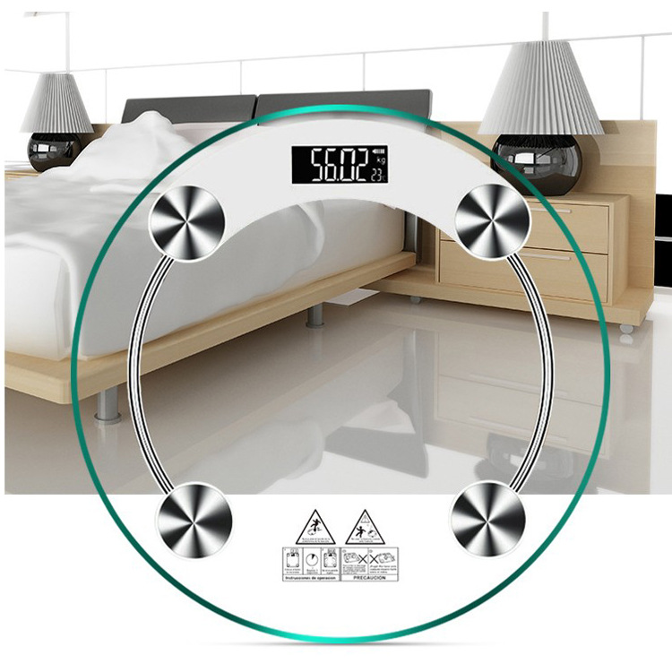 Foreign trade 2003A electronic scale transparent glass body scale healthy body scale support gift LOGO