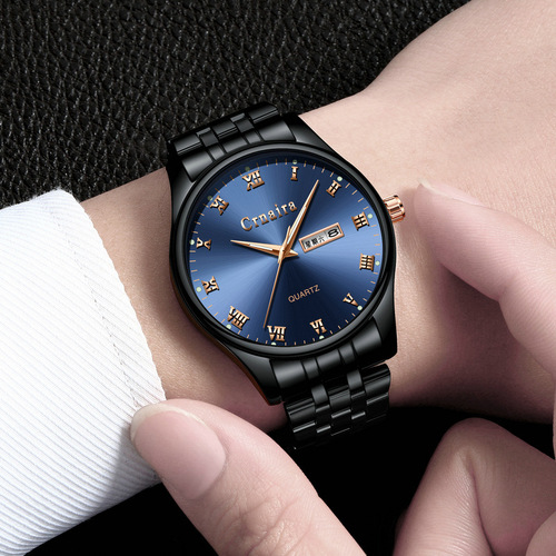 Taobao Fashion Business Simple Quartz Watch Men's Waterproof Watch Manufacturer Dropshipping Strap Watch