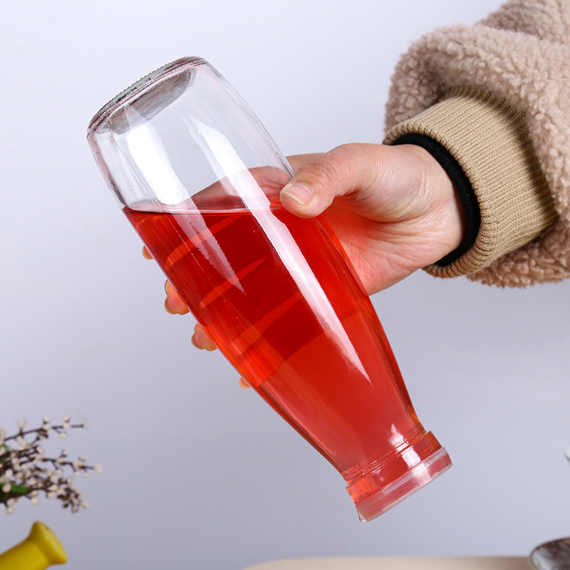 En stock 200 ml botella de yogurt 500ml cubierta de hierro botella de leche de vidrio uno Jin 2 Jin Barra de leche fresca botella de yogurt