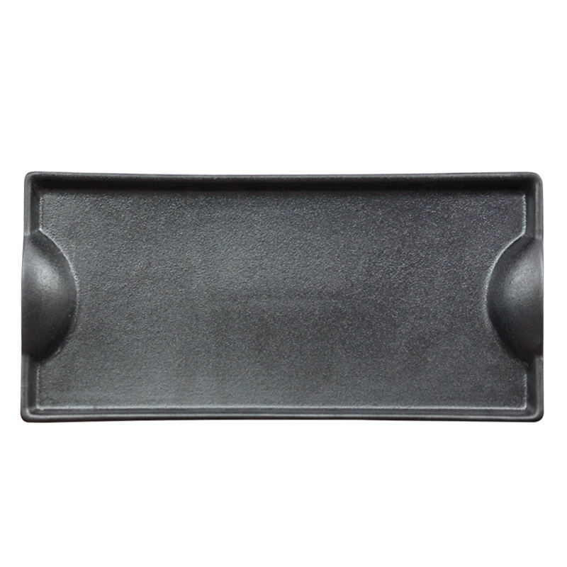 Cerámica negro esmerilado rectángulo Sushi filete fruta Plato plano