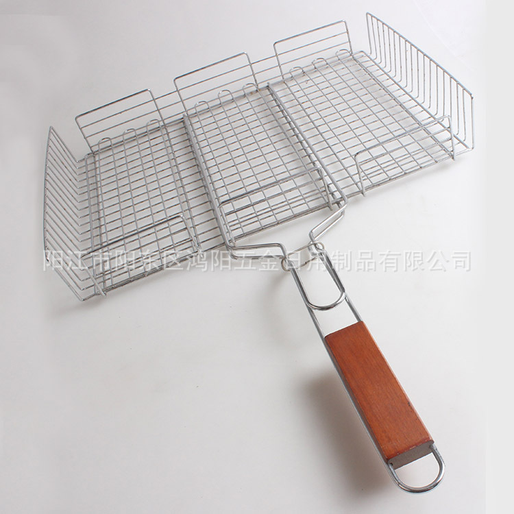 BARBACOA de acero inoxidable barbacoa neta de barbacoa neta plegable Red de barbacoa cuadrada parrilla clip de pescado desmontaje barbacoa marco de acero Amazon