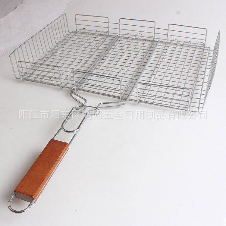 BARBACOA de acero inoxidable barbacoa neta de barbacoa neta plegable Red de barbacoa cuadrada parrilla clip de pescado desmontaje barbacoa marco de acero Amazon