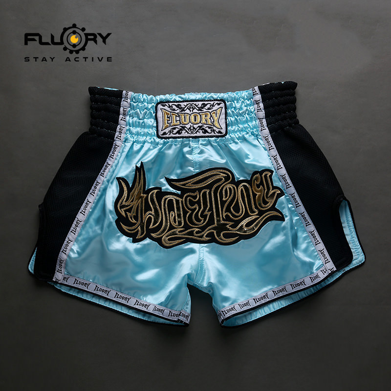 FLUORY 2018 new Thai boxing shorts men's and women's mesh breathable fight shorts children's sanda boxing clothes FLUORY 2018 new Thai boxing shorts men's and women's mesh breathable fight shorts children's sanda boxing clothes