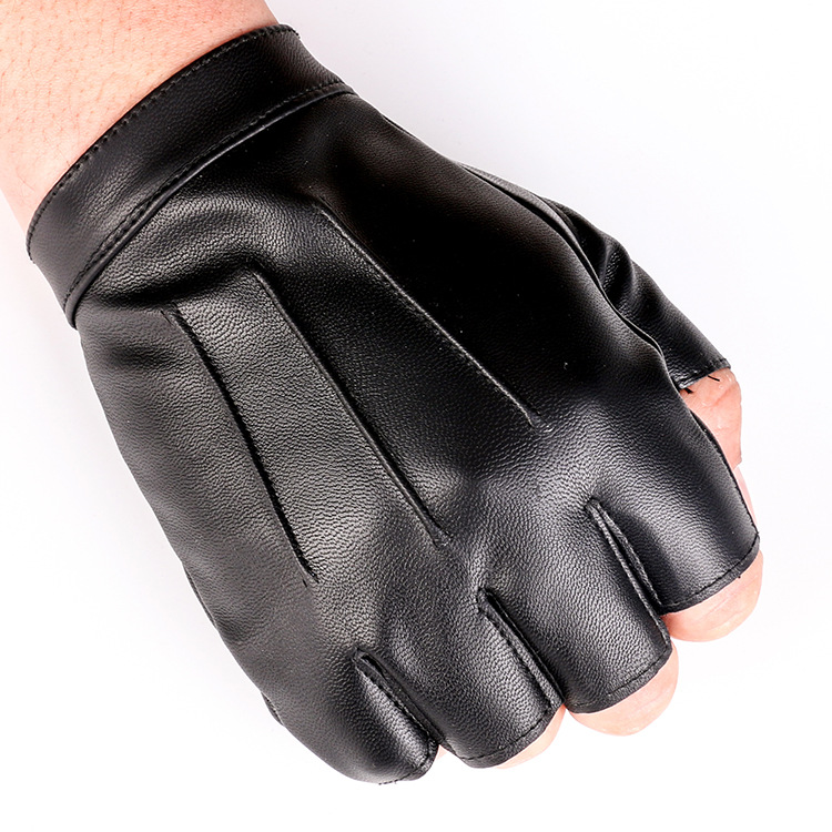 Hombres y mujeres tres tendón medio dedo guantes de cuero al aire libre hip-hop Pupi club nocturno damas rendimiento danza guantes