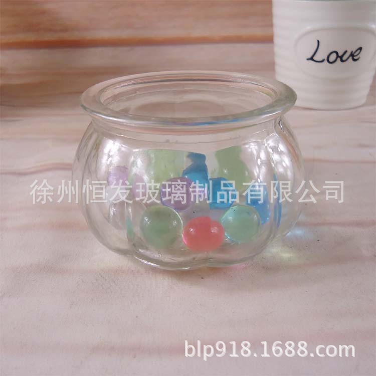 厂家供应玻璃蜡台瓶 南瓜瓶 蜡烛玻璃罐  蜡烛玻璃瓶蜡烛瓶