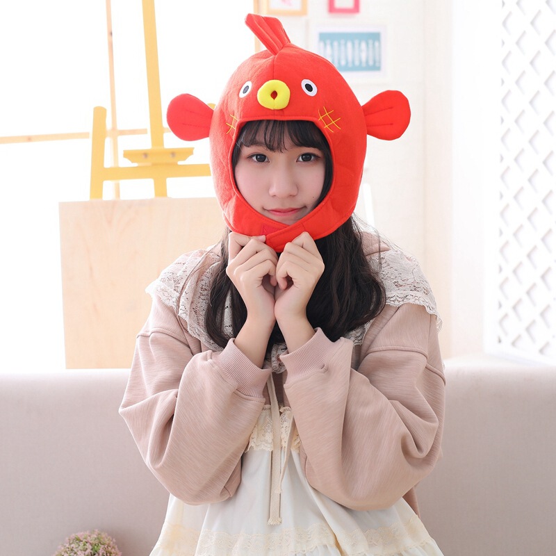 Korean Girl Heart Cartoon Puffer Fish Headgear Hat Funny Selling Cute Selfie Props Shooting Headgear Photo Props