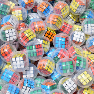 Two-dollar transparent conjoined egg-twisting ball Rubik's cube toy coin machine egg-twisting machine toy