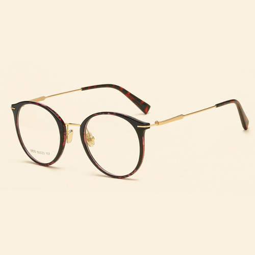 New Korean-style artistic flat glasses, black-titanium plastic eyeglass frames, retro nearsighted glasses