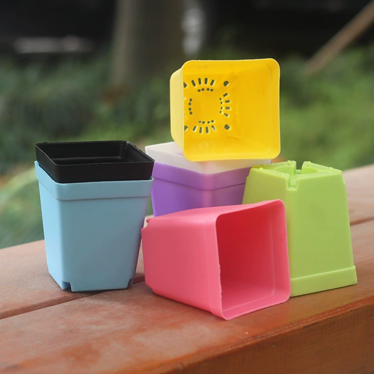 Супер утолщенные черные квадратные оптовые пластиковые цветочные горшки