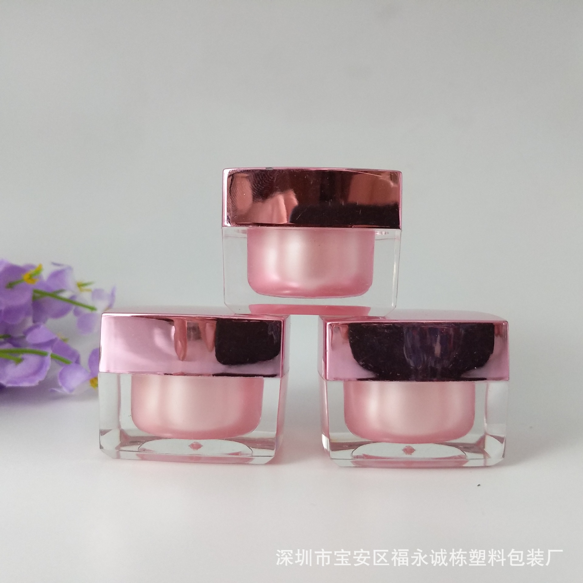 大量现货四方瓶水晶瓶亚克力透明瓶化妆品瓶膏霜面霜瓶彩妆美甲瓶