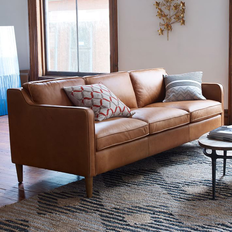 Cama y desayuno sofá de cuero nórdico pequeño apartamento cuero sofá pequeño solo apartamento sala de estar combinación moderna muebles simples