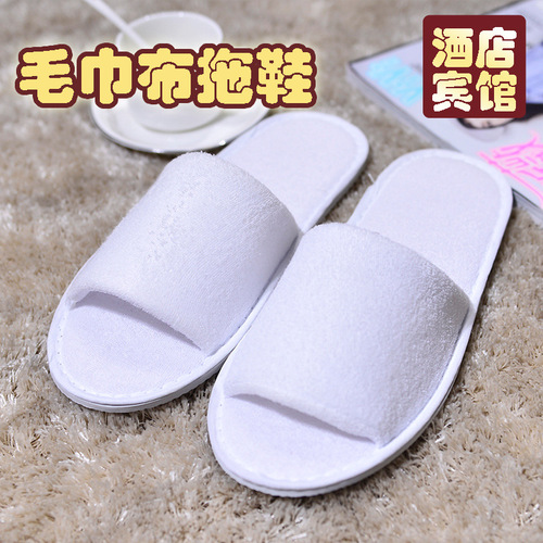 Hotel disposable slippers, terry cloth half-covered open-toe slippers, eva disposable slippers