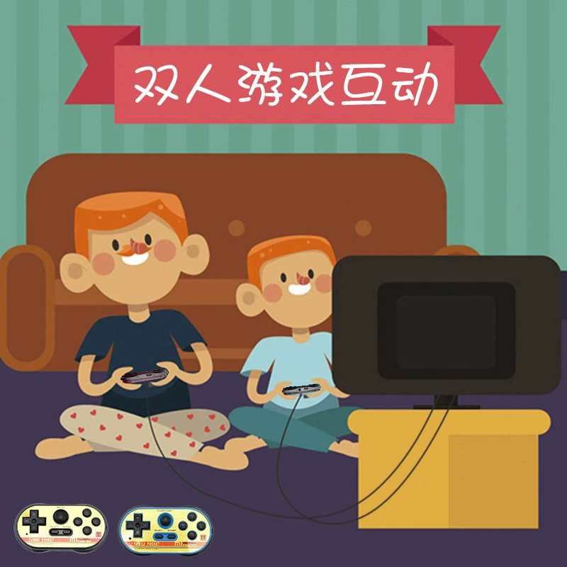 8 Palm MINI Double -Datomy Classic NES Game Machine Mini TV Palm Verse's Gaming Machine Charging