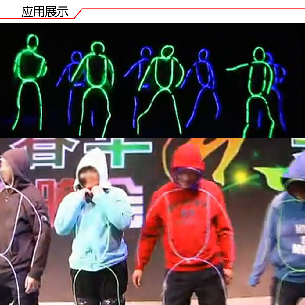 El luz caliente luz fría etapa ropa luminosa fluorescente danza rendimiento ropa Stickman láser danza rendimiento ropa