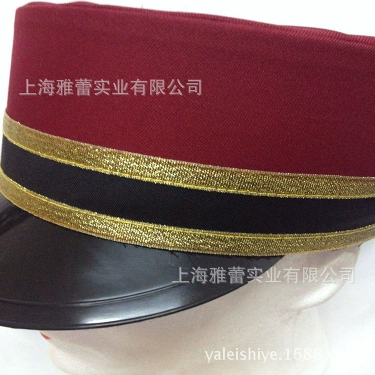 Yalei Hat Factory Professional Customized Hotel Gate Hat Hotel Baggage Raw Hat Security Hat Code for wholesale