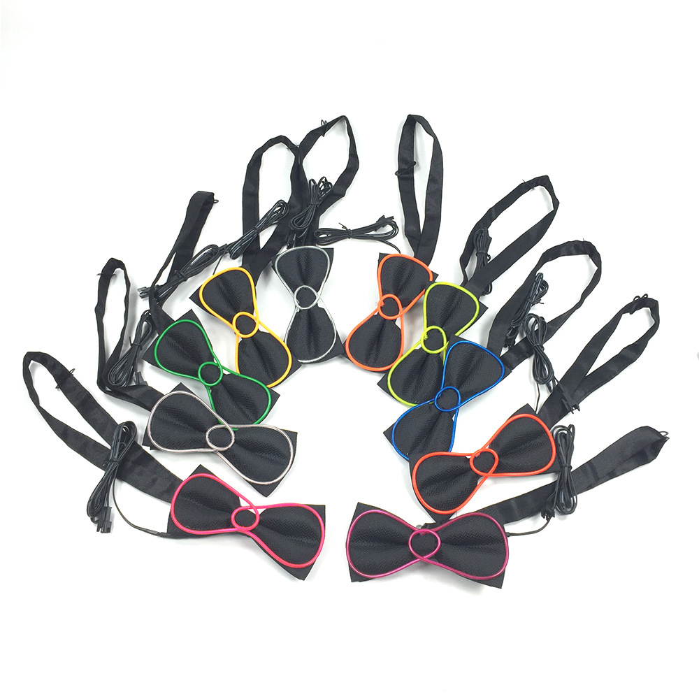 Nuevo LED luminoso pajarita el par redondo luminoso pajarita bola boda disco flash pajarita diez colores disponibles