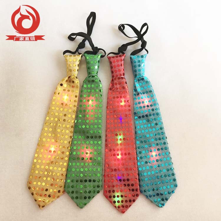 Nuevos hombres y mujeres etapa rendimiento LED sequined tie universal casual tie night show pajarita luminosa al por mayor