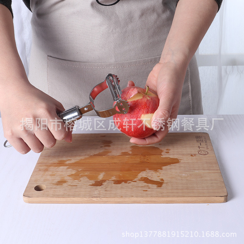 Multifuncional cuchillo de fruta de acero inoxidable pelador Escala de pescado Cepilladora de tres piezas conjunto creativo práctico traje de gadget de cocina