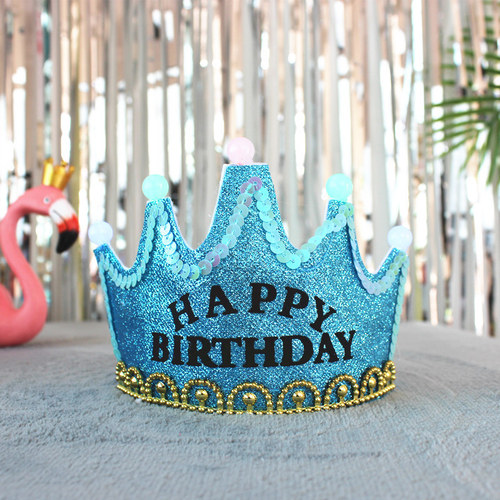 Birthday Glow Crown Party Supplies Creative Gifts with Lights Children's Birthday Cake Glitter Crown Hat