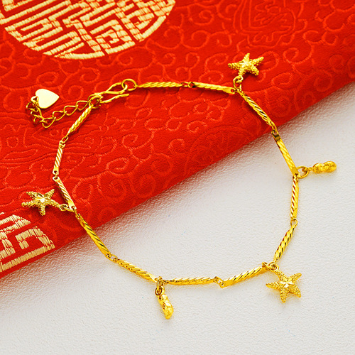 Euro coin gold new anklet for women Vietnamese sand gold Korean style fashion anklet jewelry gold-plated foot jewelry for women