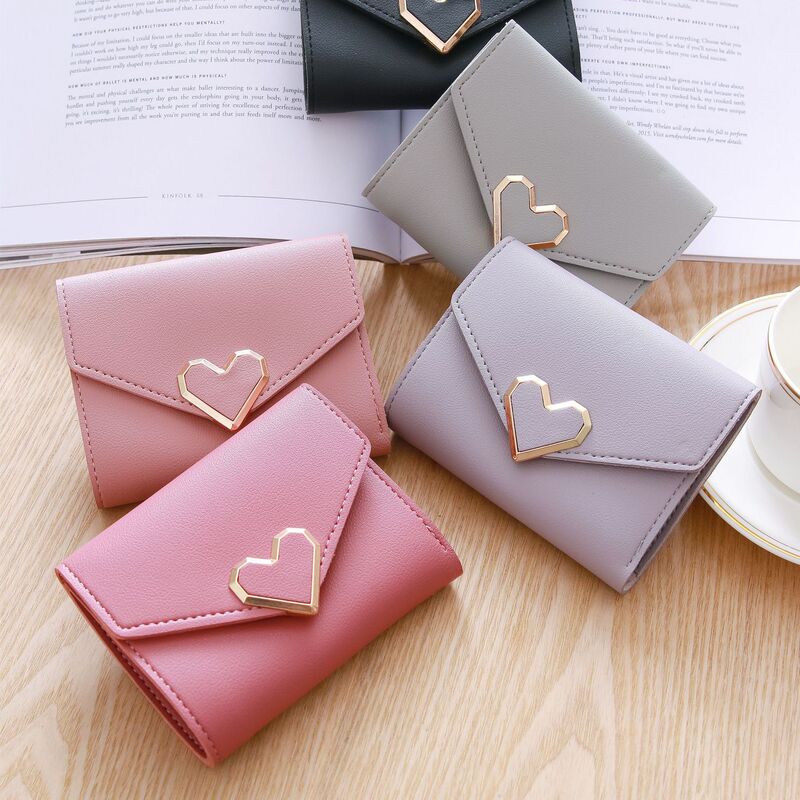 New walking volume retro small fresh metal heart-shaped short small wallet ladies student wallet factory spot wholesale New walking volume retro small fresh metal heart-shaped short small wallet ladies student wallet factory spot wholesale