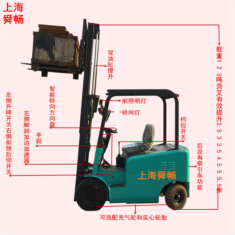 厂销5吨全自动座驾堆垛叉车电动液压堆高机电瓶升降装运搬运铲车