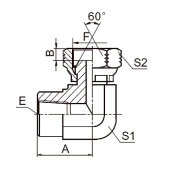 伊顿永华标准90°美制NPT布锥管内螺纹/美制NPSM内螺纹60°外锥弯