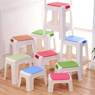Non-slip Creative Small Stool Plastic Children's Bench Low Stool Adult Thickened Household Washing Stool Dining Table Stool Chair Square Stool