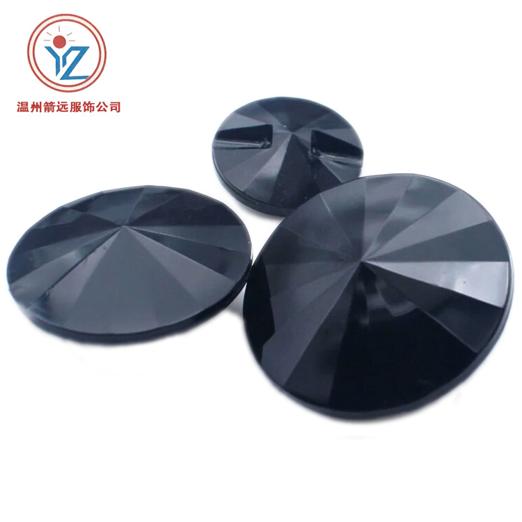 厂家直销时尚黑色尖顶亚克力衬衫开衫毛衣扣黑色卫星扣 大量现货