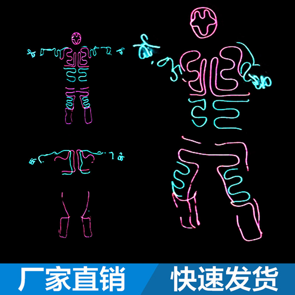 American talent show fluorescente danza rendimiento ropa EL ropa luminosa LED etapa rendimiento apoyos entrega de una sola pieza