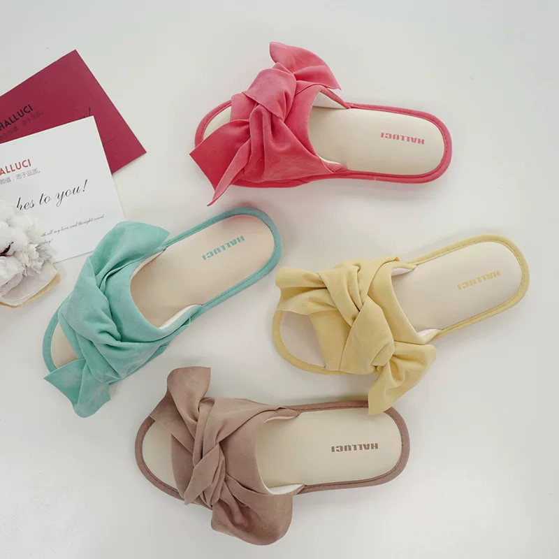 Summer double-sided breathable non-slip slippers with bow