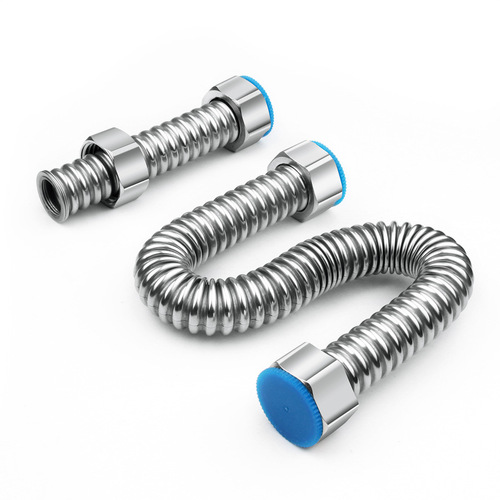 304 stainless steel corrugated pipe water heater hot and cold metal water inlet hose 4-point basin thickened high-pressure explosion-proof water pipe