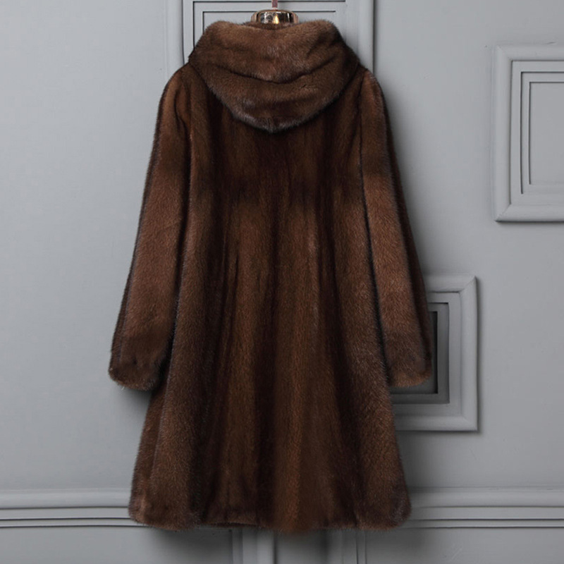 Women's Clothing fur coat high mink coat women's long Haining whole mink fur hooded casual_voghion.com