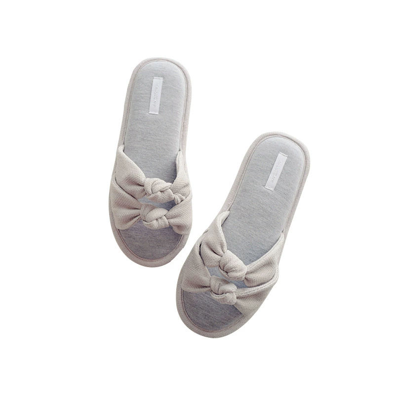 Halluci Summer New Product Bright Silk Double Kats and House Hands and Sleeping Hamsper Women's Permanent Cotton Rubber bottom home slippers