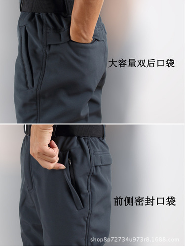 Autumn/Winter Sharkskin Soft Shell Tactical Pants for Men, Workwear Combat Trousers, Tailored Long Pants, Military Fan Pants, Fleece Lined, Warm Keeping