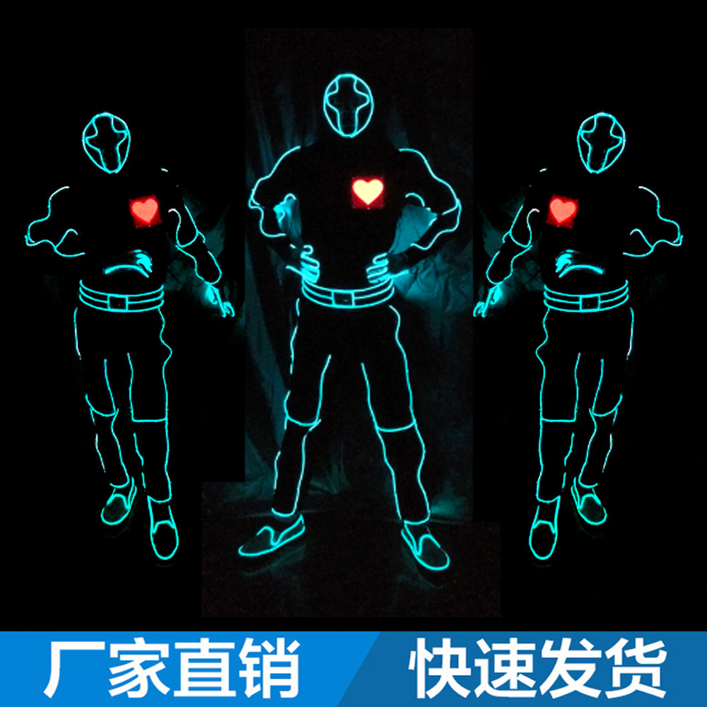 EL luz fría fluorescente danza rendimiento ropa American talent show LED danza accesorios ropa luminosa de una sola pieza entrega