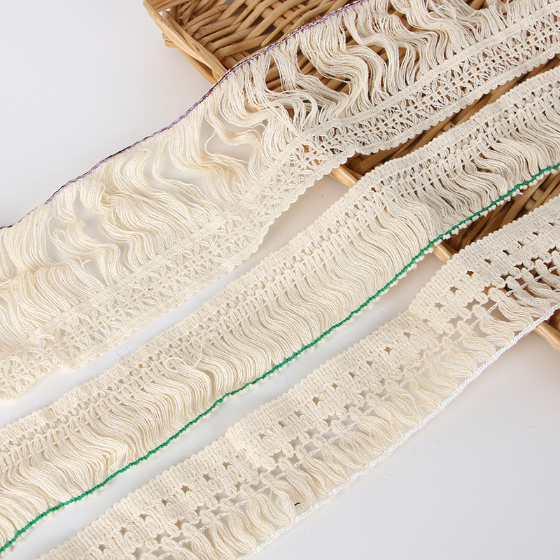 厂家直供现货4.5cm 8cm被子民族风服装辅料 棉流苏 排须花边