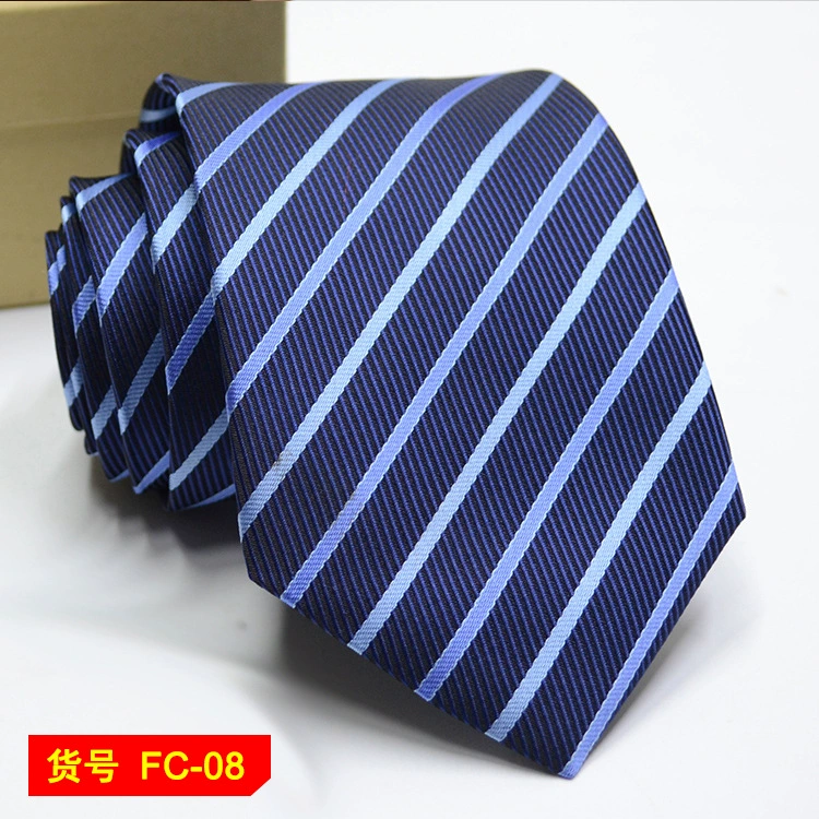 Men's tie wholesale new spot business solid color striped 8C arrow blooming tie can be added to LOG