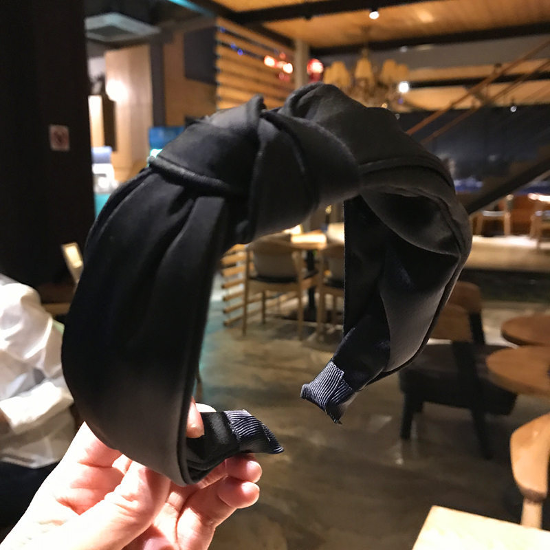 Korean Style Wide-Brimmed Knotted Headband, Retro Simple Fabric Headband, Pressed Hair, Solid Color Headband, Adult Hair Accessories, Drop Shipping